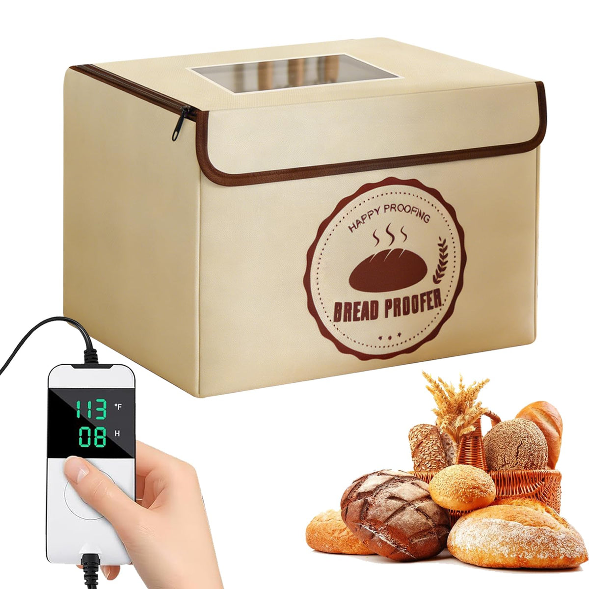 HEATIDEAS dough proofer front view showing compact kitchen fit