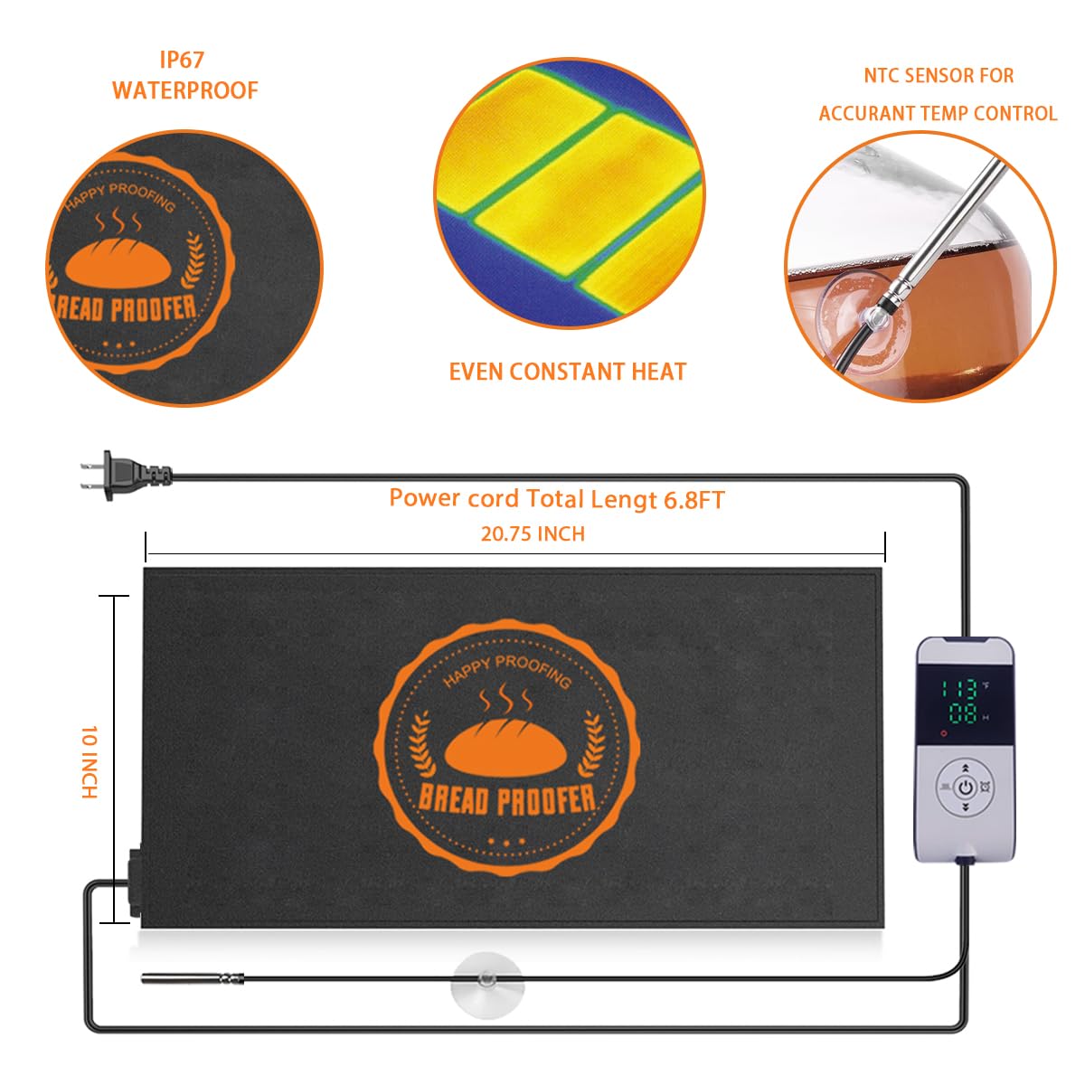 HeatIdeas mat suitable for yogurt fermentation and plant propagation