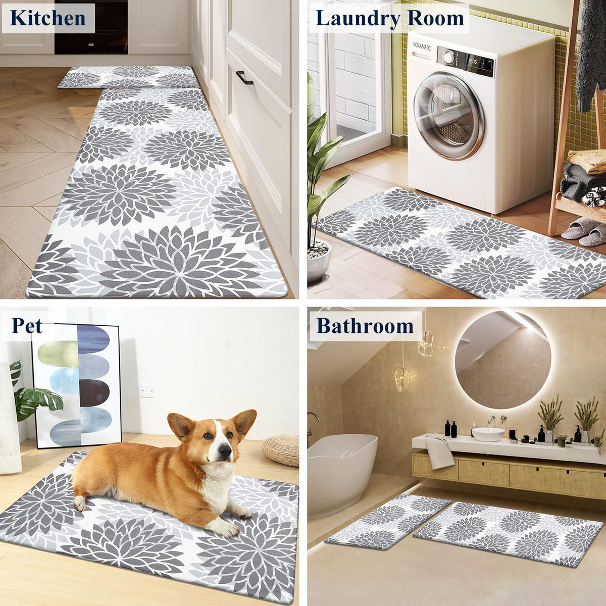 HEBE two-piece set by the sink provides cushioned comfort for dishwashing
