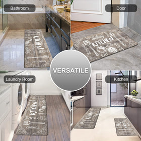 HEBE non-slip backing prevents shifting on tile and hardwood floors