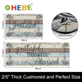 HEBE non-slip backing keeps mats in place on wood or tile floors
