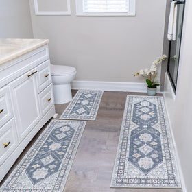HEBE RUGS vintage-inspired runner fits hallways, laundry rooms, and entryways.