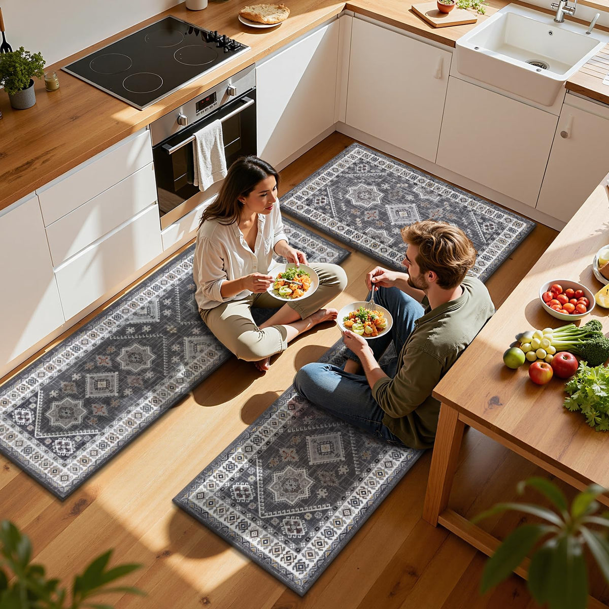 HEBE RUGS holiday-ready decor option for kitchen and hallways.