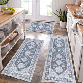 HEBE RUGS boho kitchen rug set 20x32, non-slip backing for safer cooking spaces.