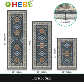 HEBE RUGS non-slip backing close-up demonstrates reliable grip and easy maintenance.
