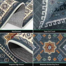 HEBE RUGS washable kitchen rug fabric ready for machine cleaning, fade-resistant.