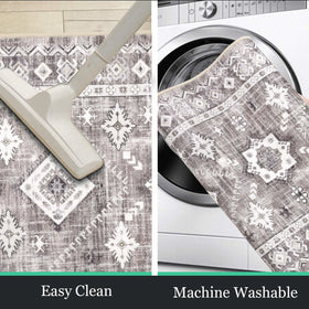 HEBE RUGS washable kitchen rug fabric allows quick cleaning after spills