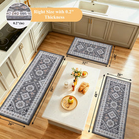 HEBE RUGS boho kitchen runner 20x47 provides non-slip comfort underfoot.