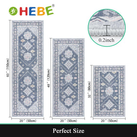 HEBE RUGS boho runner with non-slip cotton backing increases stability.
