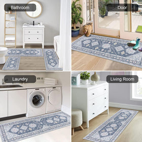 HEBE RUGS washable kitchen mats stay vibrant after machine washing.