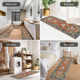 HEBE RUGS distressed vintage kitchen rug adds timeless charm