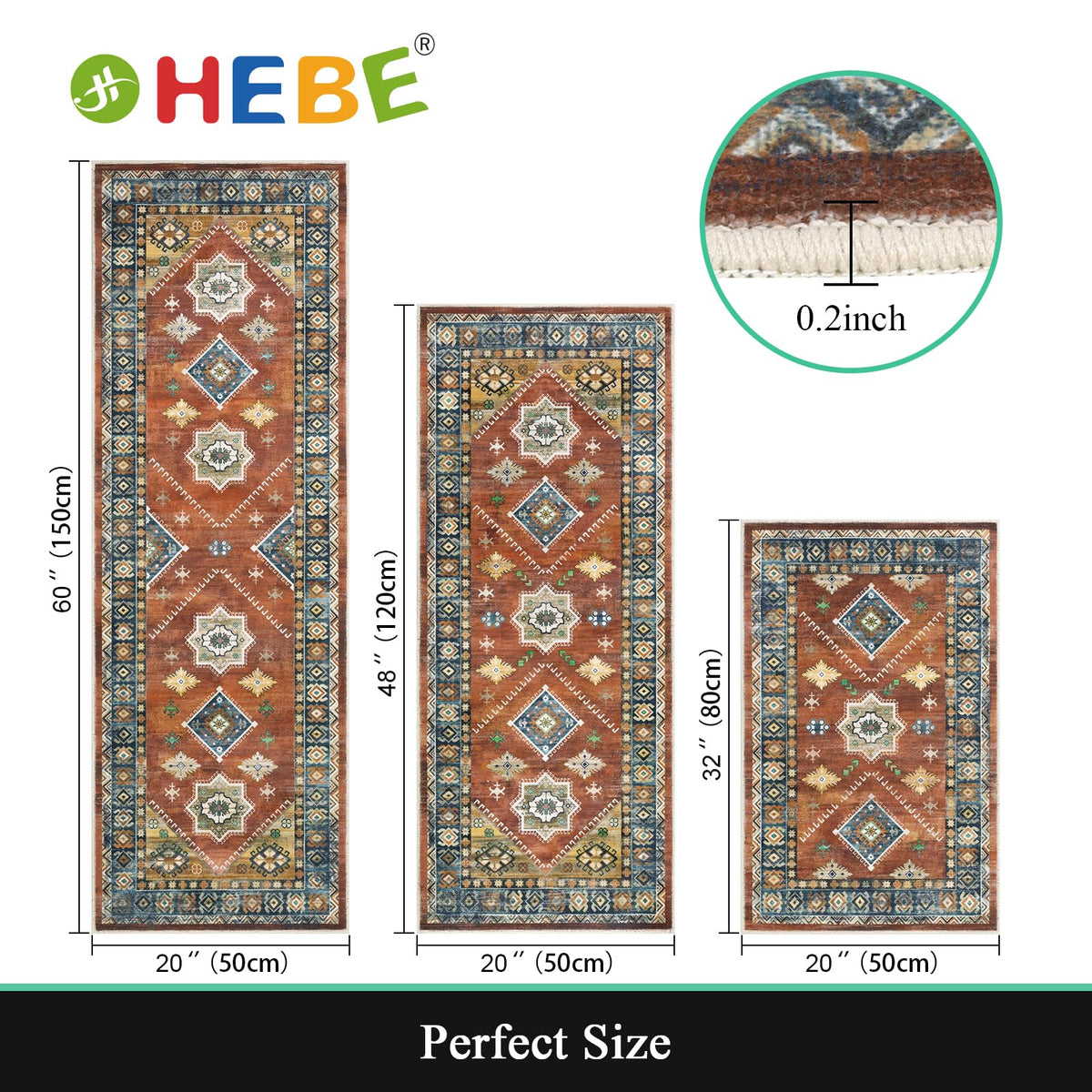HEBE RUGS non-slip kitchen mats backing prevents slips in busy kitchens