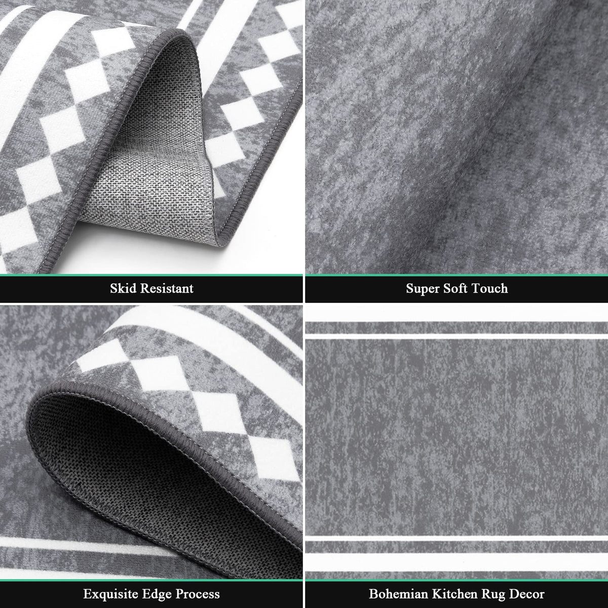 HEBE RUGS kitchen runner 20x48 provides extended coverage.