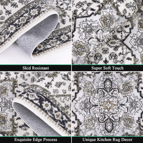 HEBE RUGS machine-washable kitchen rug for easy refreshes after cooking.