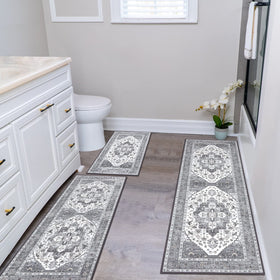 HEBE RUGS machine-washable kitchen mats stay intact after repeated washes