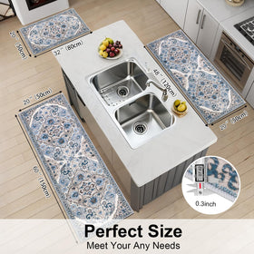 HEBE RUGS non-slip kitchen runner secures high-traffic areas safely