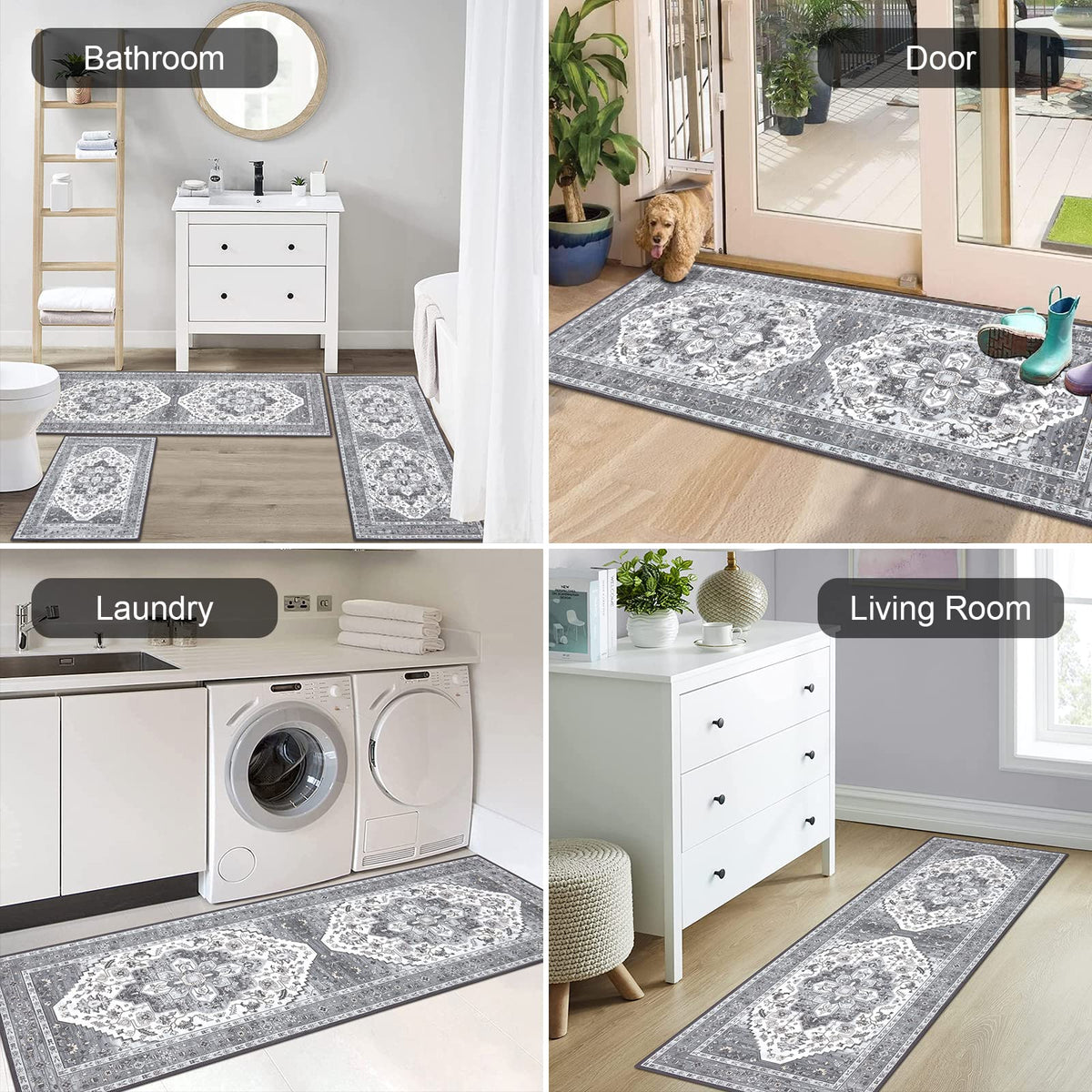 HEBE RUGS vintage distressed kitchen hallway rug adds warm style to spaces