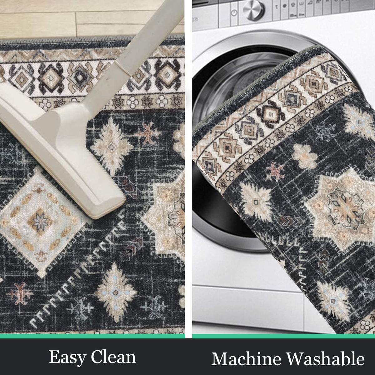HEBE RUGS washable kitchen rug runner set simplifies cleaning after daily tasks