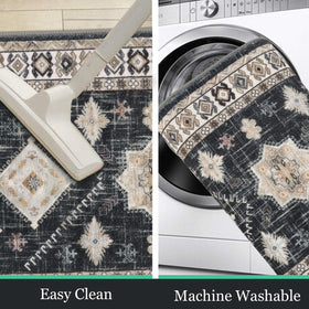 HEBE RUGS washable kitchen rug runner set simplifies cleaning after daily tasks