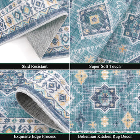 HEBE RUGS washable kitchen rug runner set for easy maintenance