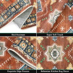 HEBE RUGS washable kitchen rug easy to machine clean and maintain
