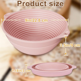 HEBEICRMY 9-inch round banneton with handles enables easy dough transfer.
