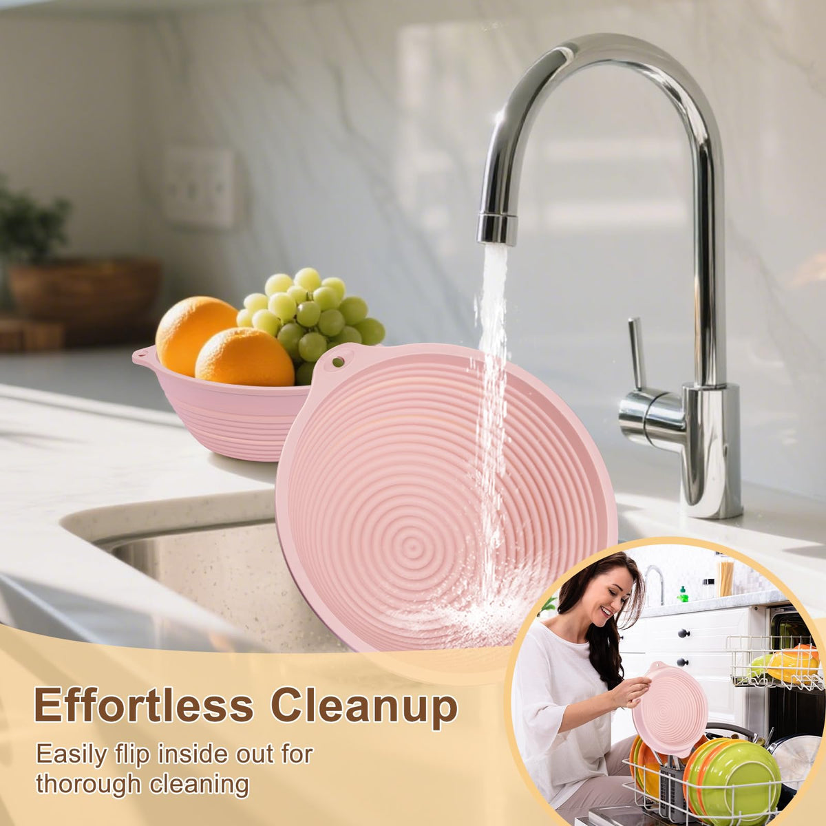 HEBEICRMY Dual handles provide secure, non-slip transfer from counter to oven.