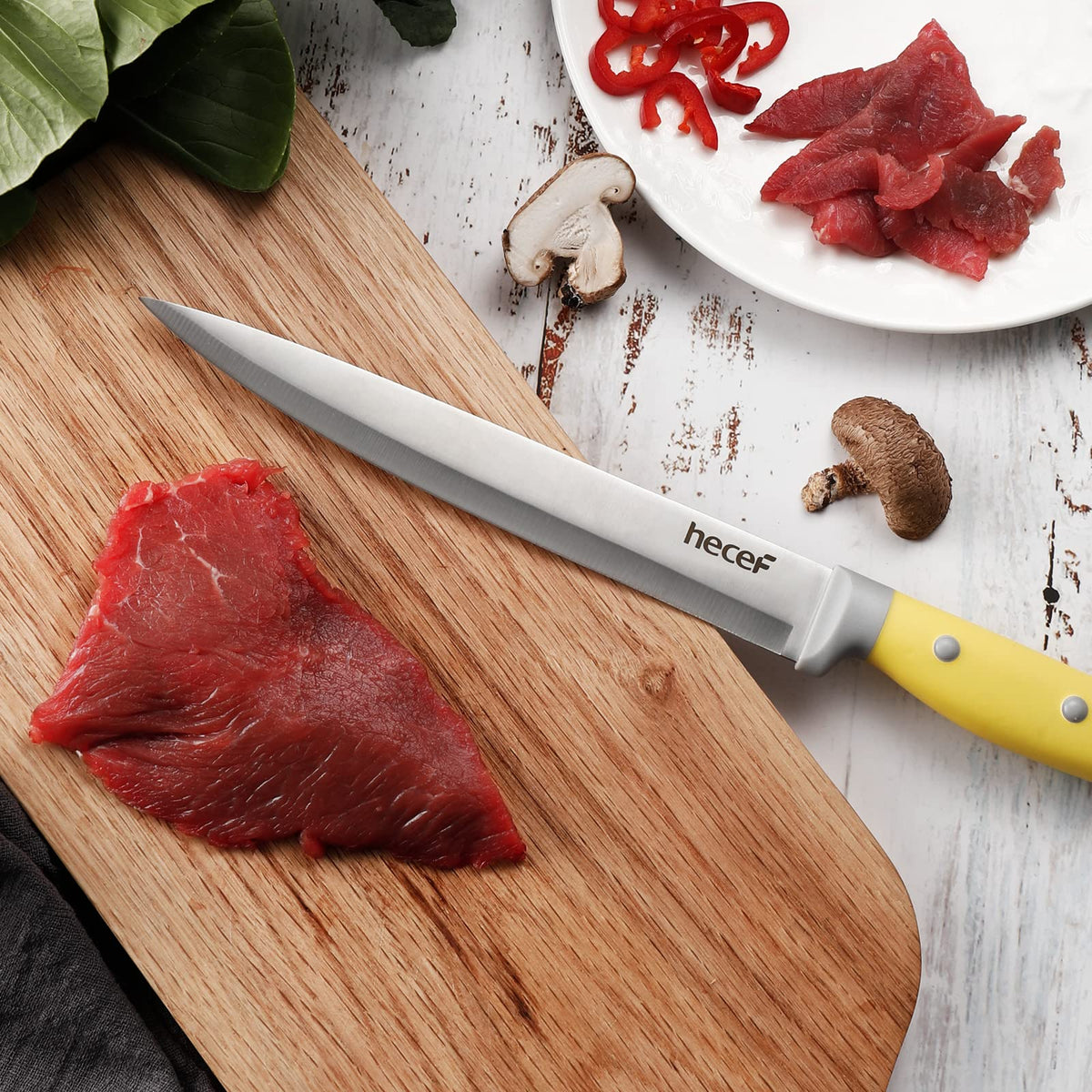 All knives fit securely in the block, freeing counter space