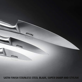 hecef 8-inch bread knife with serrated blade cleanly slices crusts