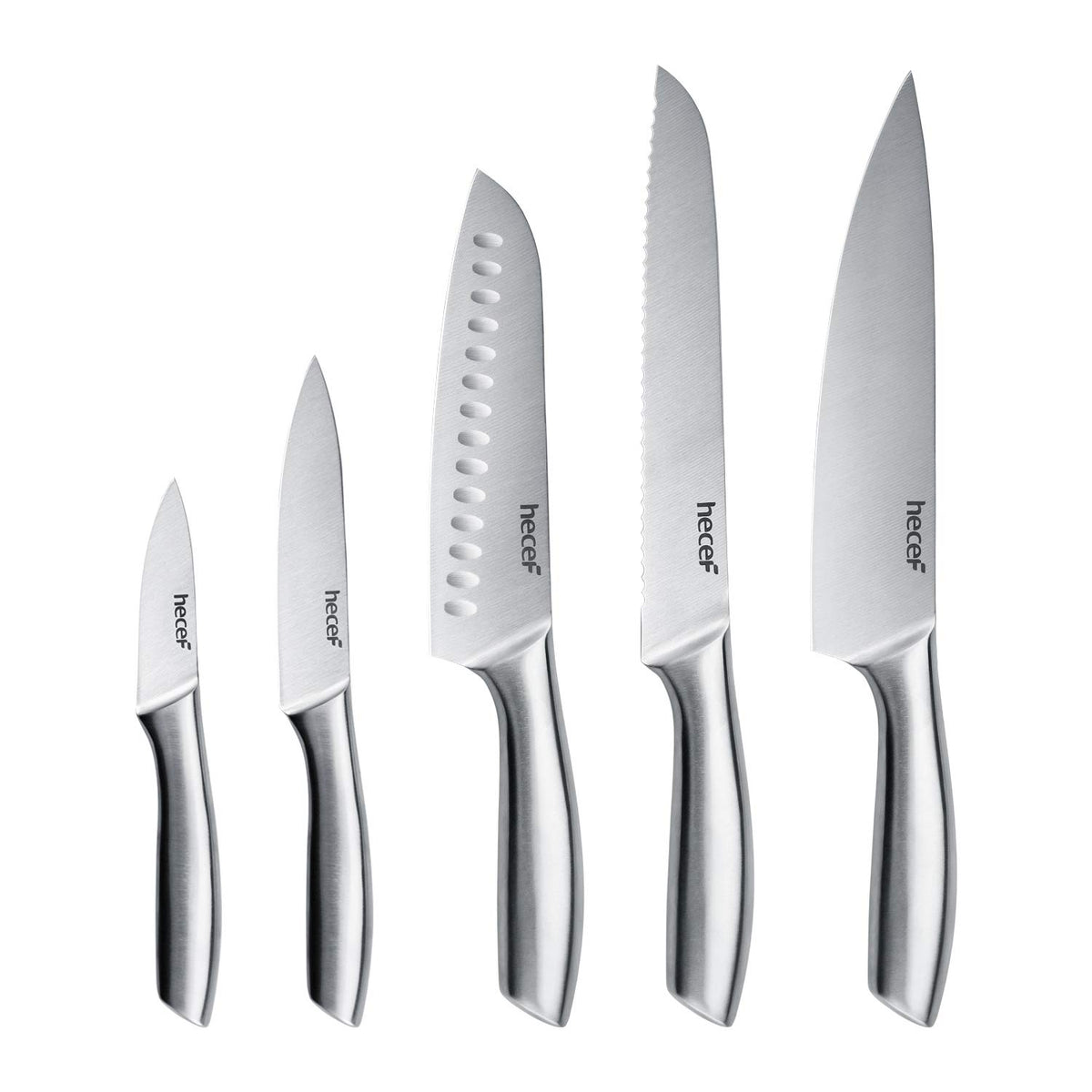 hecef 8-inch chef knife with satin blade offers precise slicing for home cooks