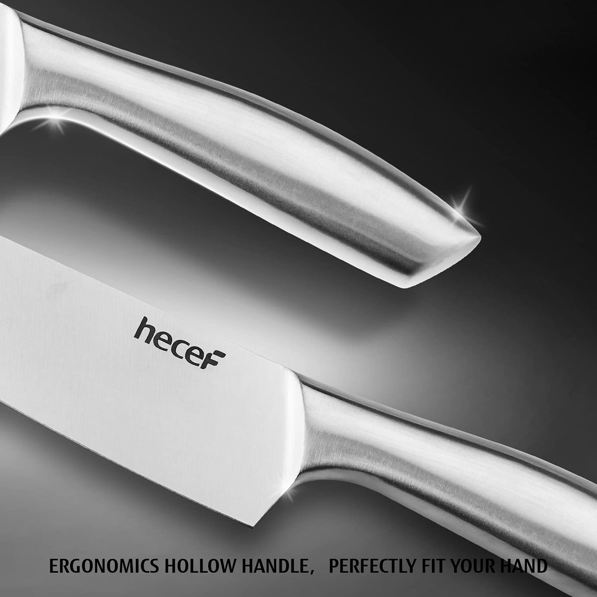 hecef 8-inch santoku knife balanced weight for versatile chopping