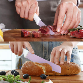 hecef steak knives 6pc for confident table slicing