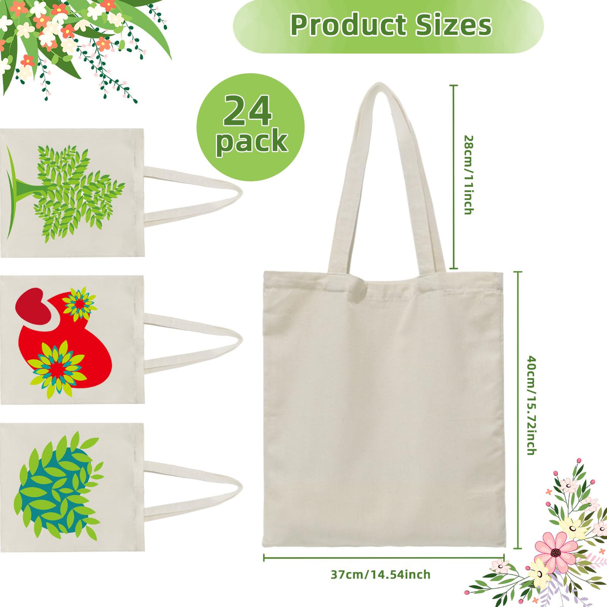 HECTOLIFE blank tote surface suitable for painting or embroidery projects.
