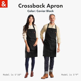Hedley Bennett Crossback Apron in Caviar Black delivers a sleek professional look.