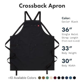 Hedley Bennett Crossback Apron offers full coverage to protect clothing.