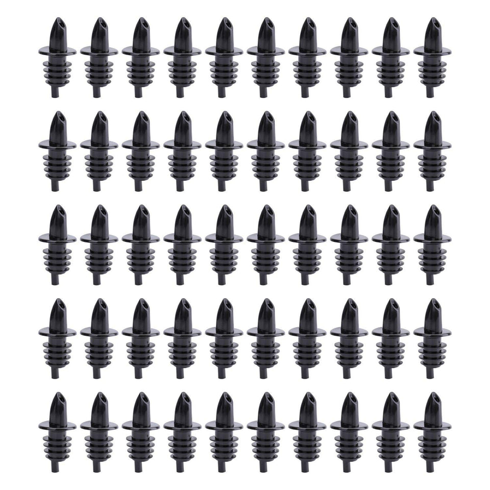 Hedume 50-pack bottle pourers for clean, consistent pours in busy bars.