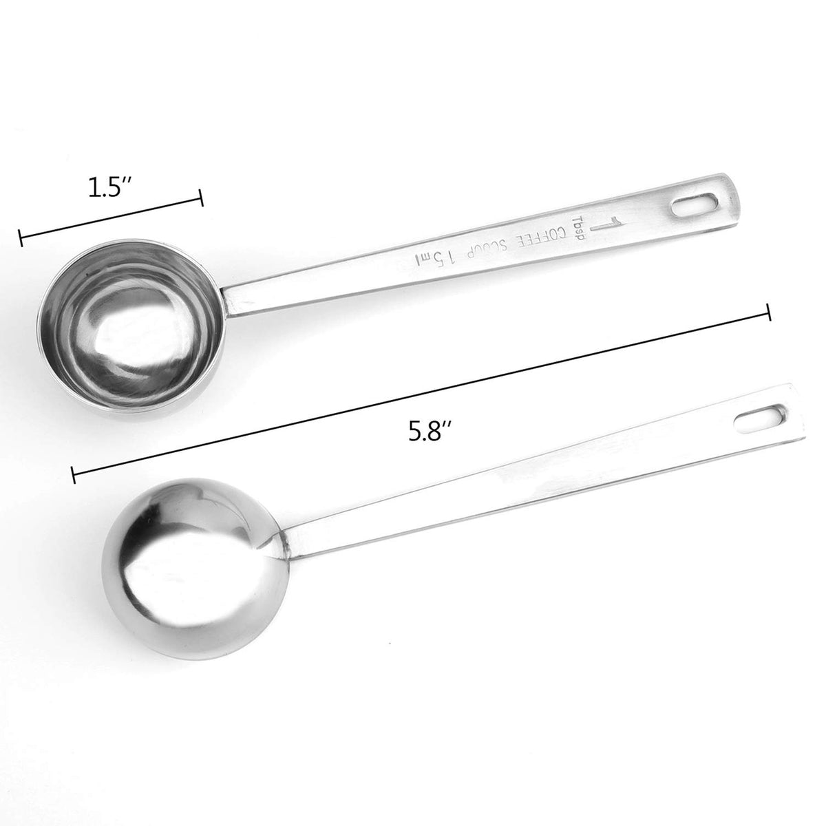 Hedume coffee scoop long-handle showing easy reach into deep canisters