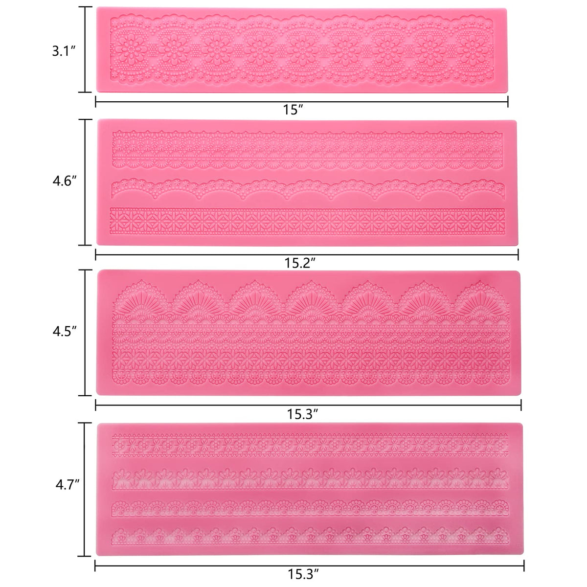 Hedume four style lace mold set offers versatile textures for fondant