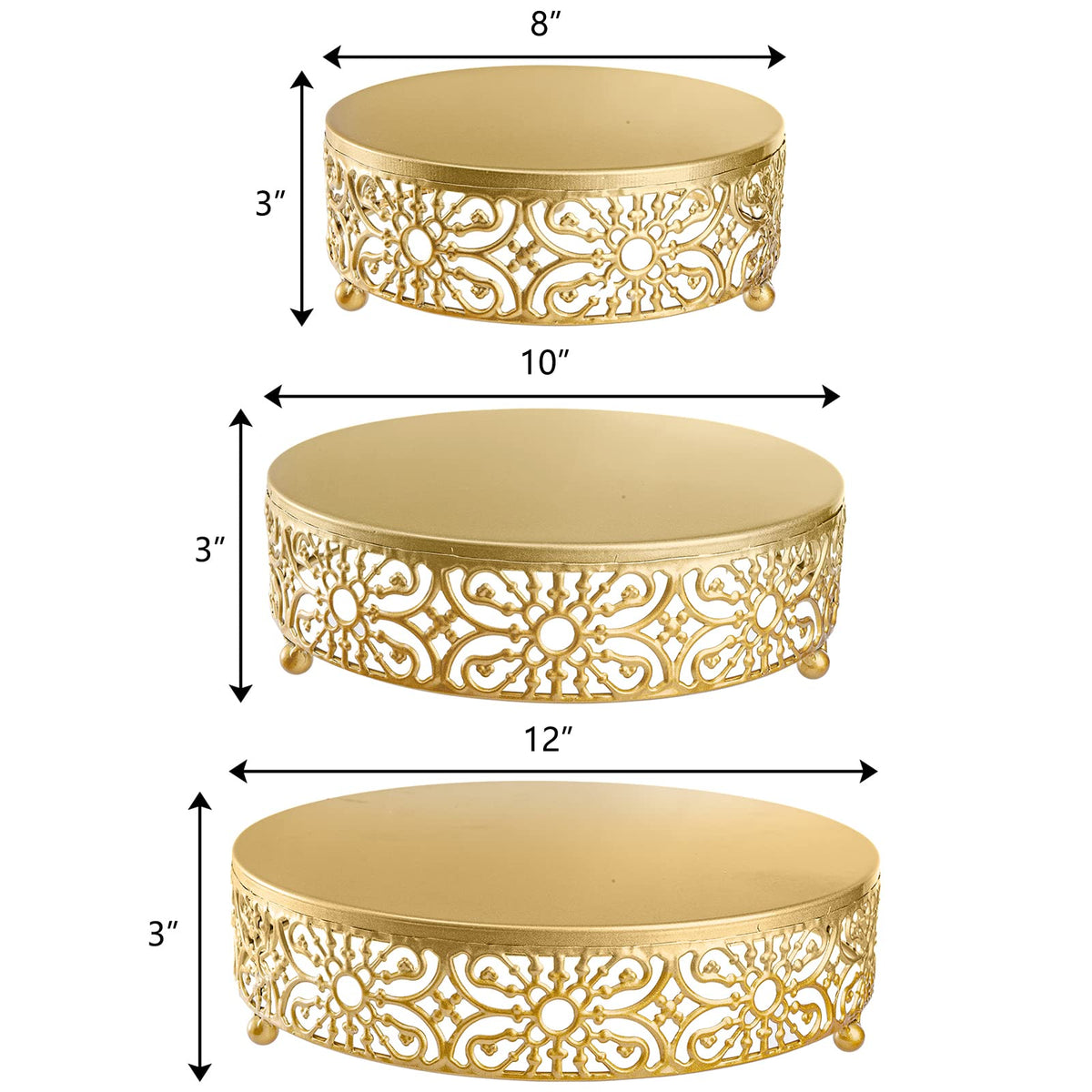 Hedume gold round cake stand 10-inch ideal for cupcakes and pastries