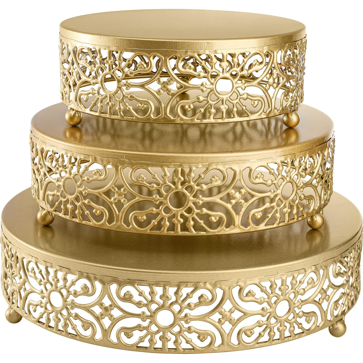 Hedume gold round cake stand 8-inch for elegant dessert display