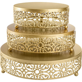Hedume gold round cake stand 8-inch for elegant dessert display