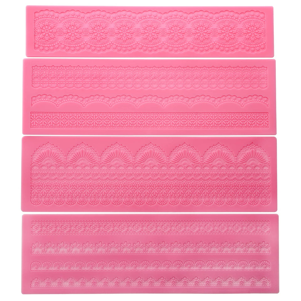 Hedume lace mold rose pattern for fondant adds elegant cake detail