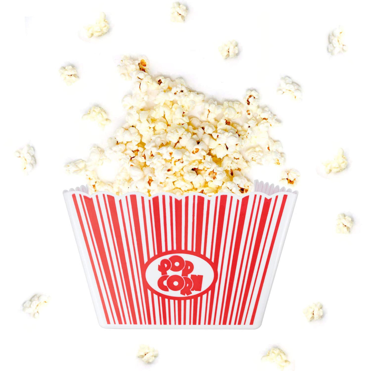 Hedume reusable plastic popcorn boxes for movie nights, reduce disposable waste.