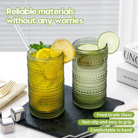 HEFBCOMK glass straw set included for cocktails, juice, or iced beverages
