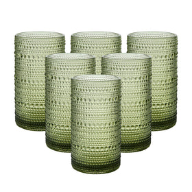 HEFBCOMK vintage glassware six 16oz tumblers ready for drinks and entertaining