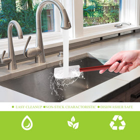 Heffiso long-handle spatulas reach deep bowls without getting hands messy.