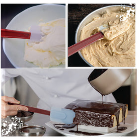 Heffiso 9-5 inch spatulas resist heat up to 500°F for hot batter stirring.
