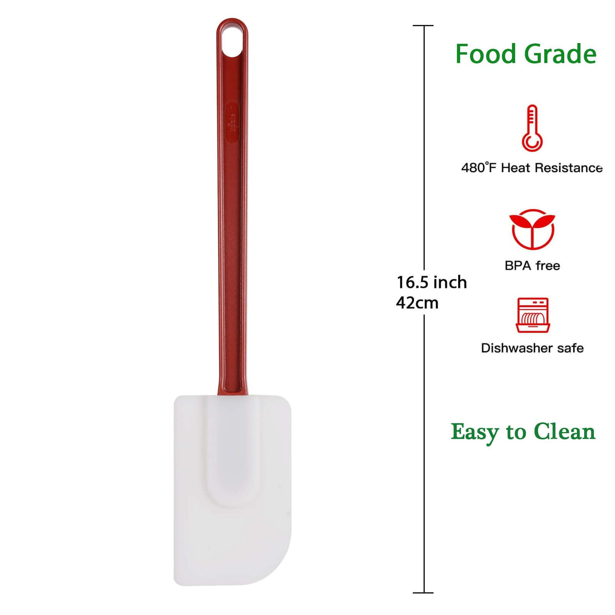Heffiso one-piece design spatula set prevents head detachment during use