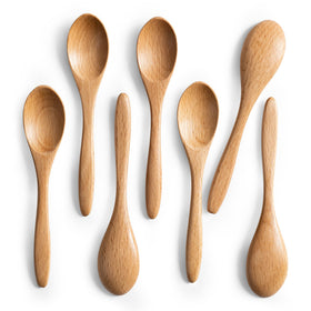 Hefild 7 pc small wooden spoons pack for tea and honey stirring