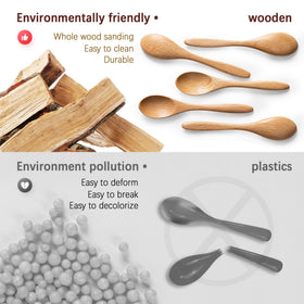 Hefild natural beech spoons with elegant grain for stylish tableware